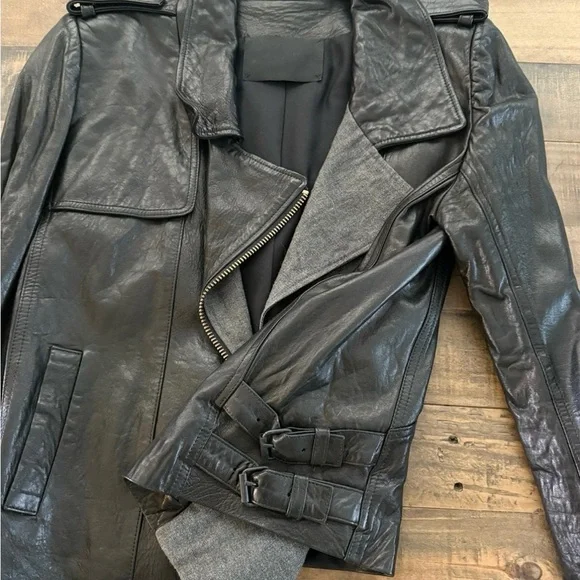 A.L.C. Leather Moto Jacket Black Size 4 - Picture 2 of 5